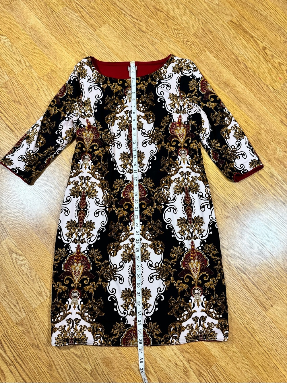 Chico’s Elegant Reversible Travel/Work Dress - Black, Cream & Burgundy/Red Solid